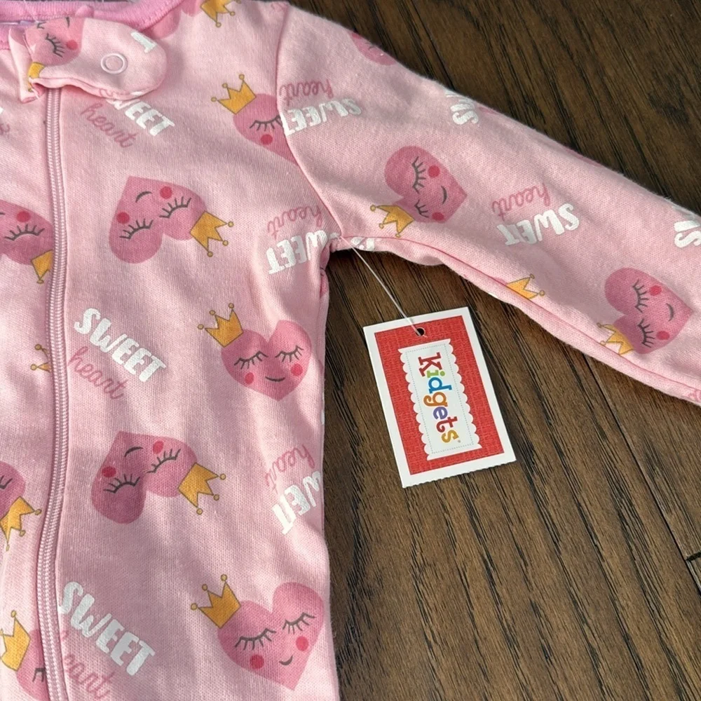 NWT pink baby sleeper onesie